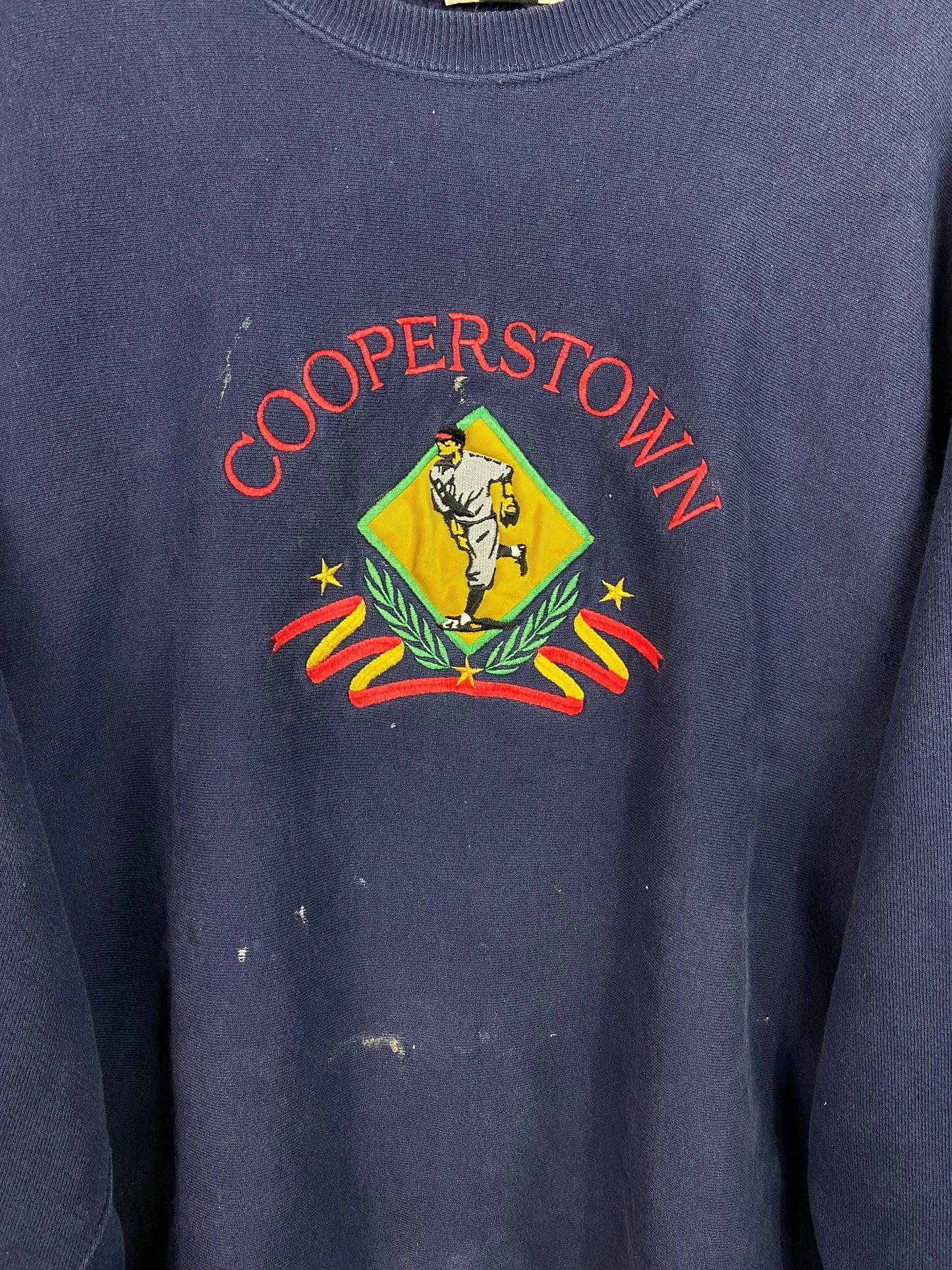 VTG Cooperstown Baseball Navy Crewneck Sz XXL