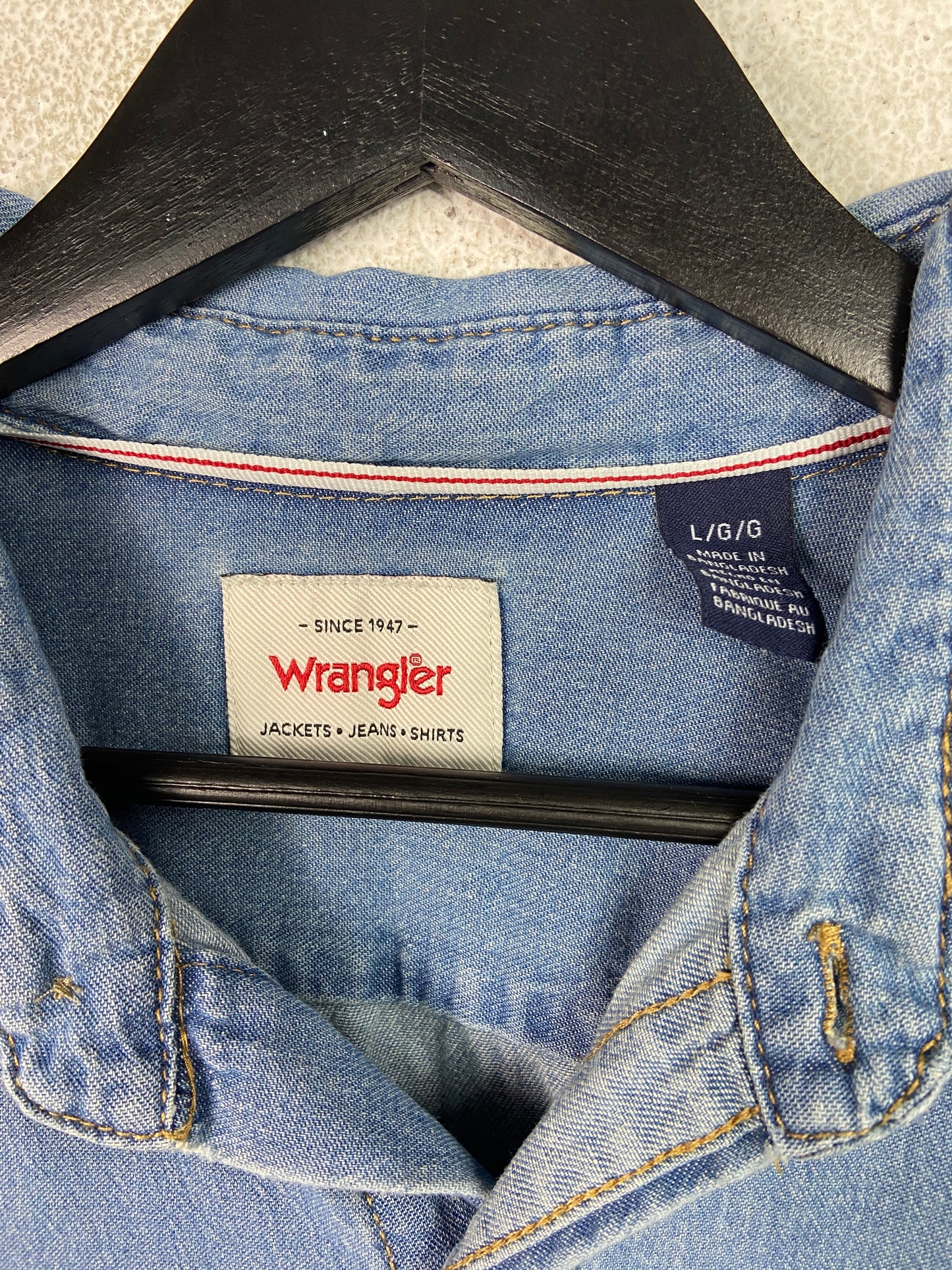 Denim Donna Reworked Springtime Wrangler Button Up Shirt Sz L/XL