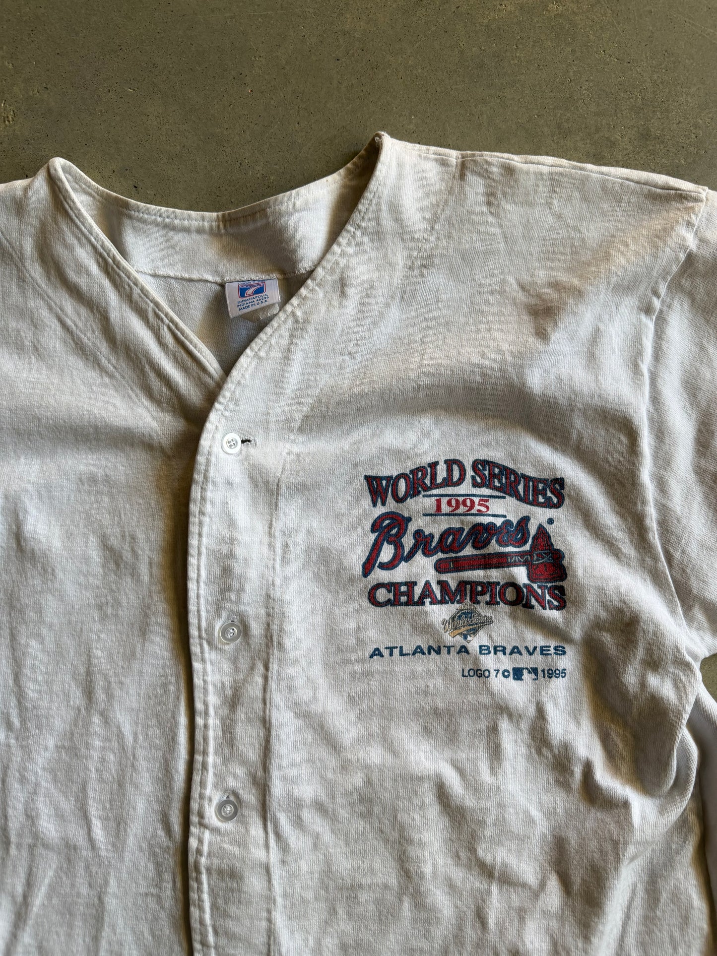 VTG Atlanta Braves 1995 Champions Baseball Shirt Sz XL