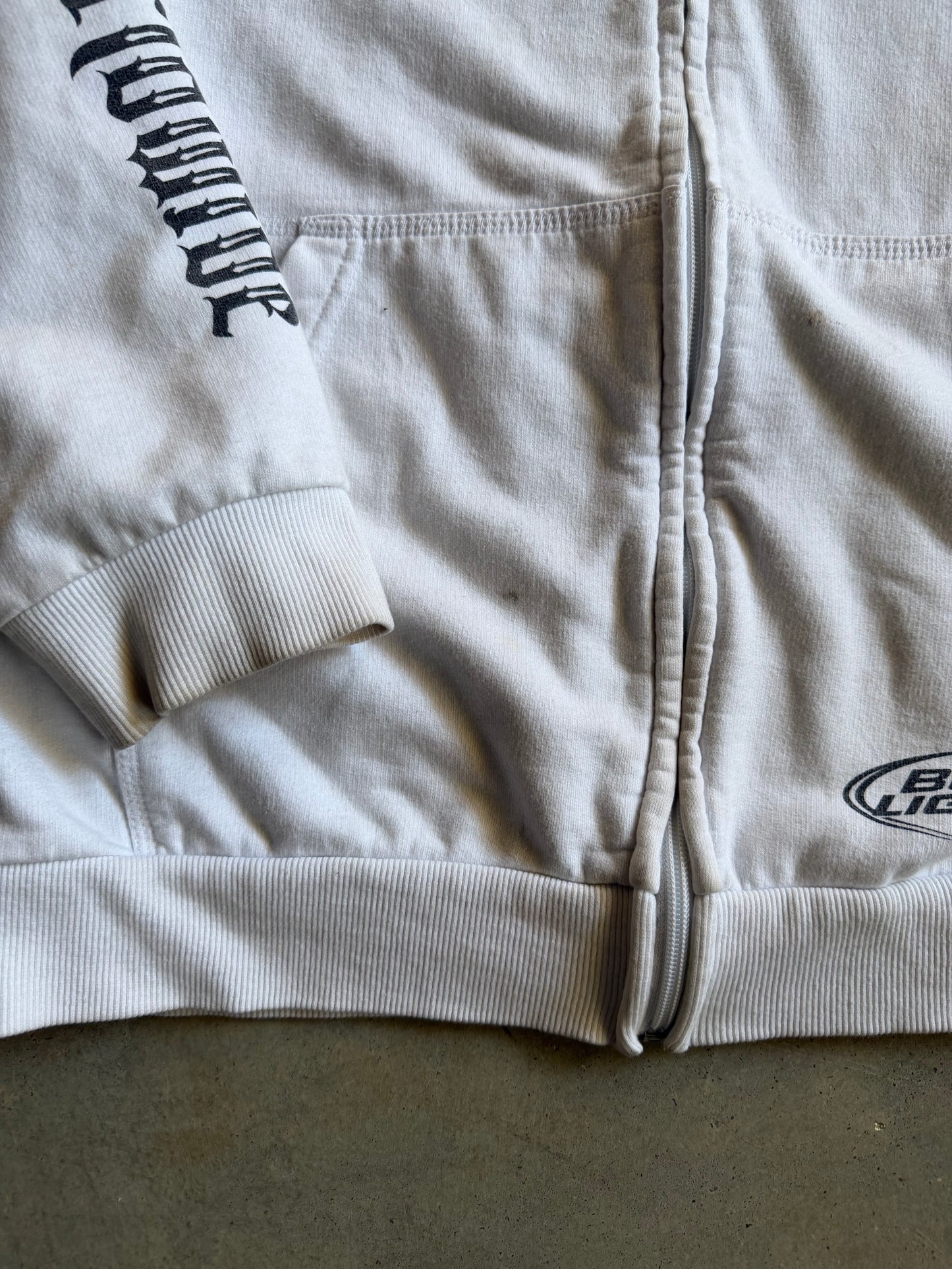 Y2K Tapout Spellout Logo Zip up Hoodie Sz XL