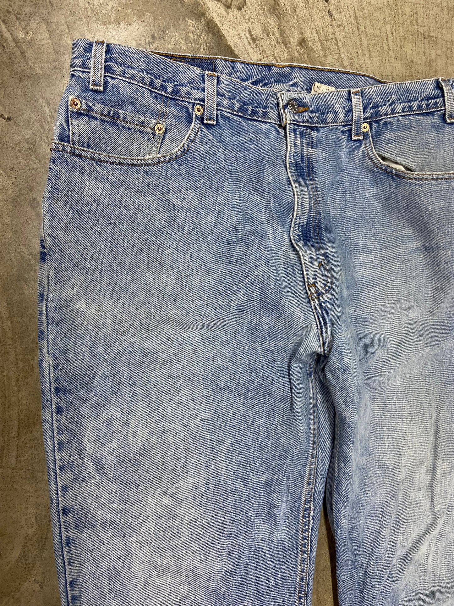 VTG Levi's Bleached 505 Light Wash Denim Jeans Sz 36x32