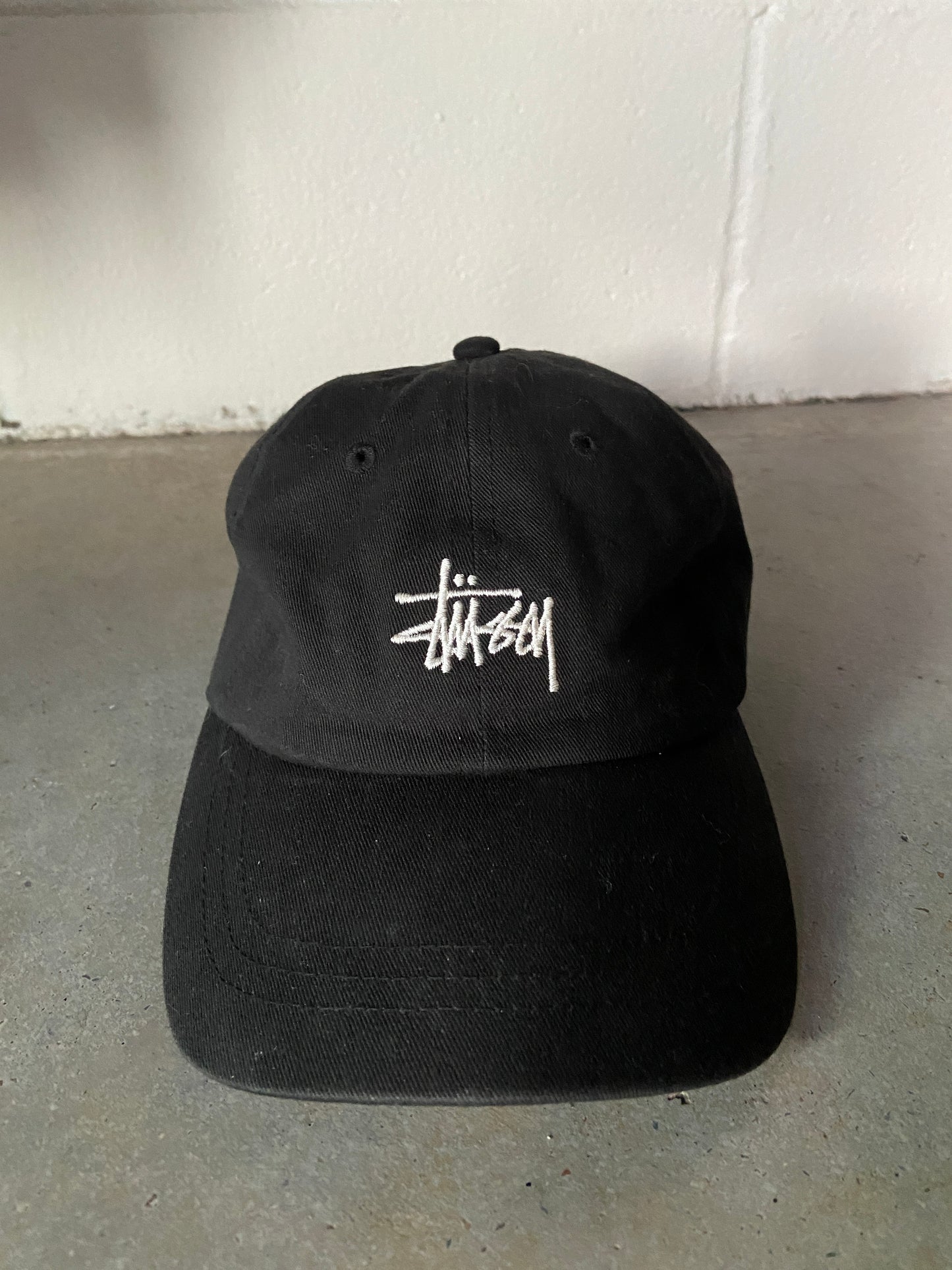 Stussy Script Black Logo Hat