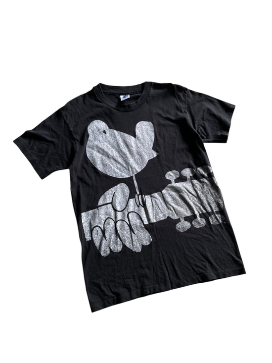 VTG Woodstock Black Guitar Tee Sz M/L