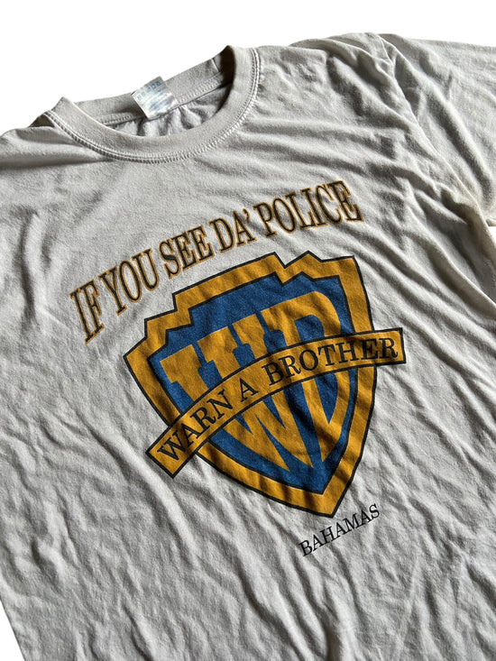 VTG If You See Da Police Warn A Brother Tee Sz L/XL