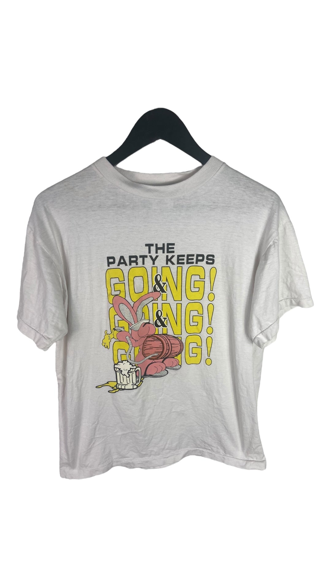 VTG Party Keeps Going Beer Energizer Bunny Tee Sz L