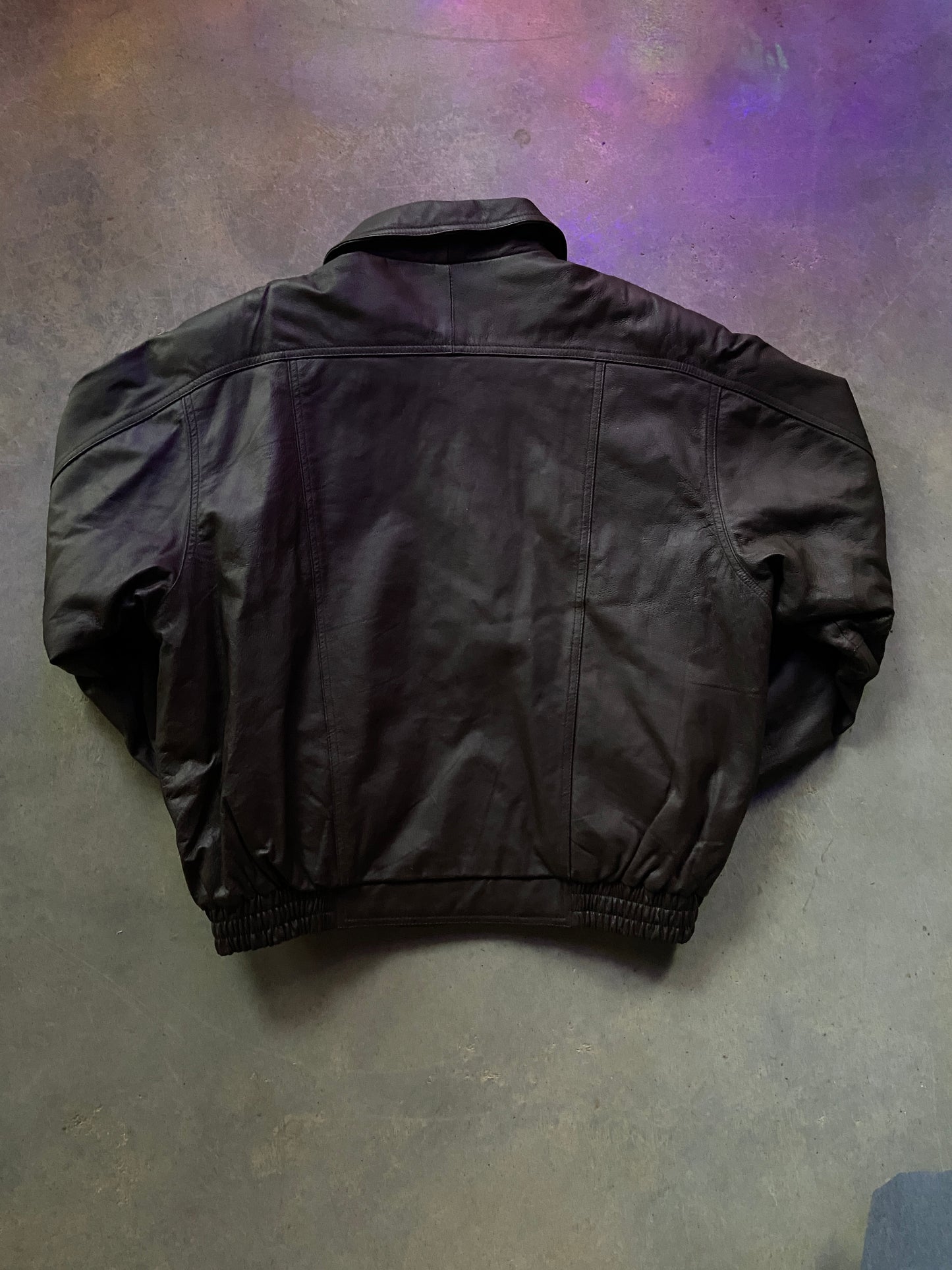 VTG Handyman Club of America Leather Bomber Jacket Sz L