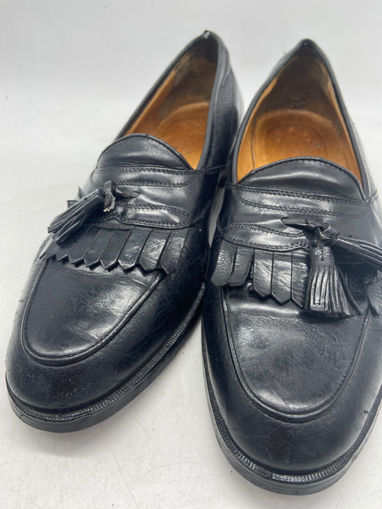 VTG Johnston & Murphy Black Tassel Loafers Sz 10.5M/12W