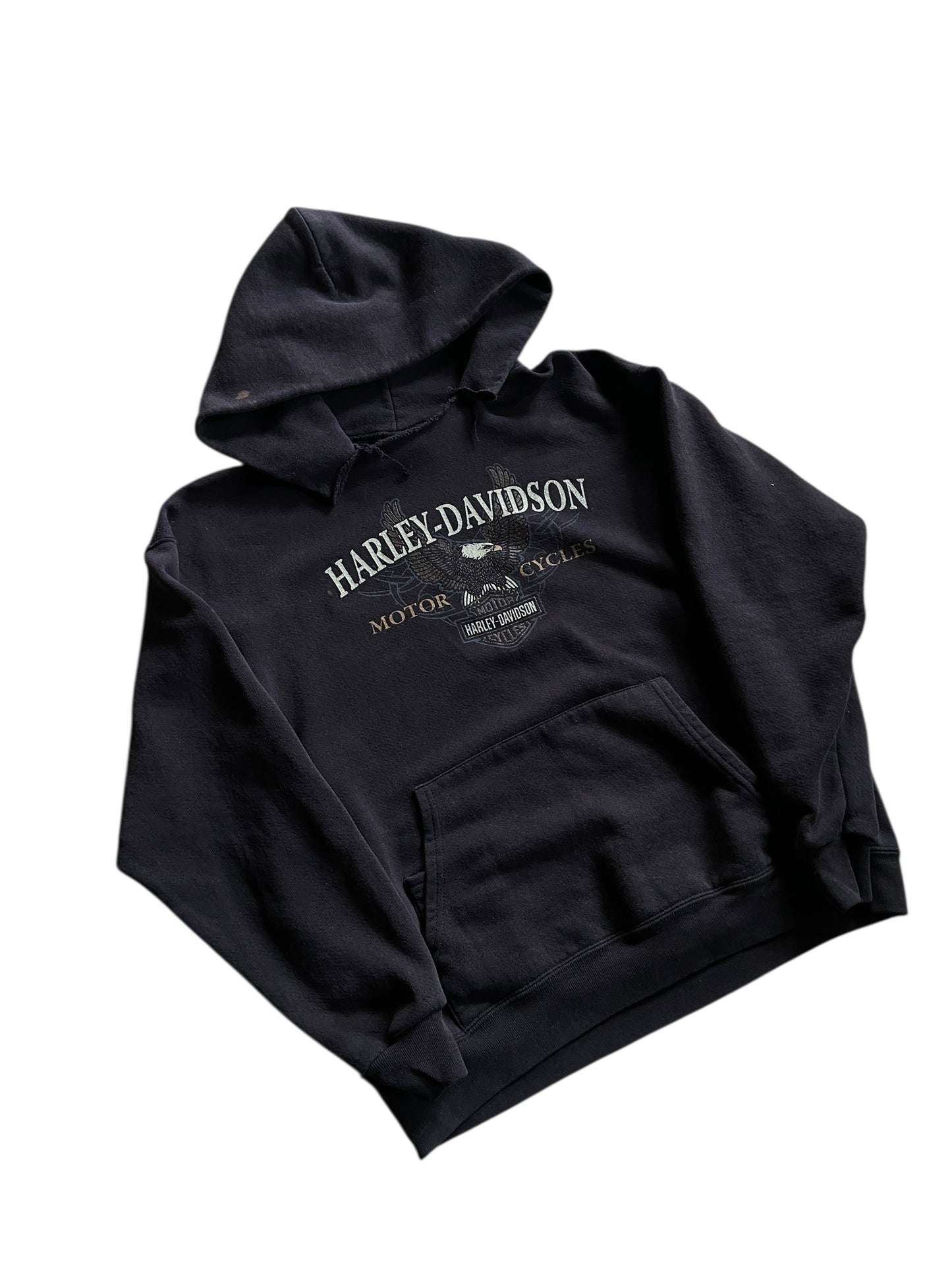 VTG Harley Davidson Eagle Thrashed Hoodie Sz M/L