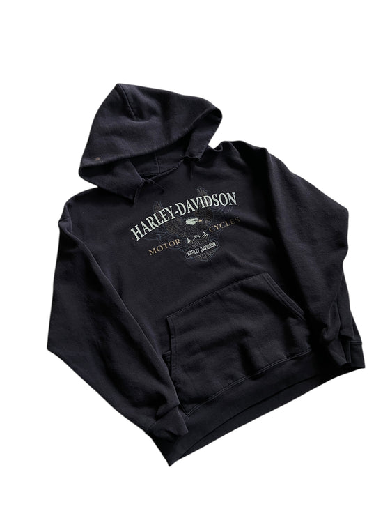 VTG Harley Davidson Eagle Thrashed Hoodie Sz M/L