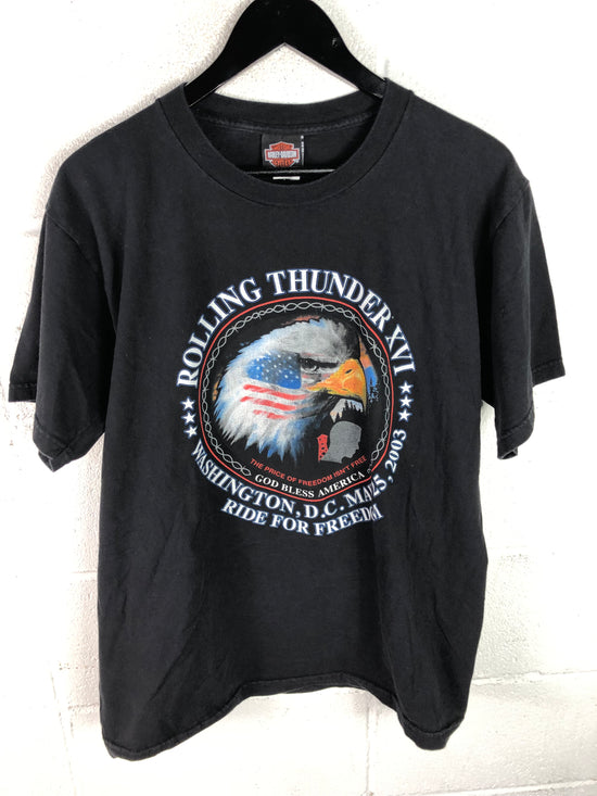 VTG Harley Davidson Washington DC Eagle Tee Sz Med