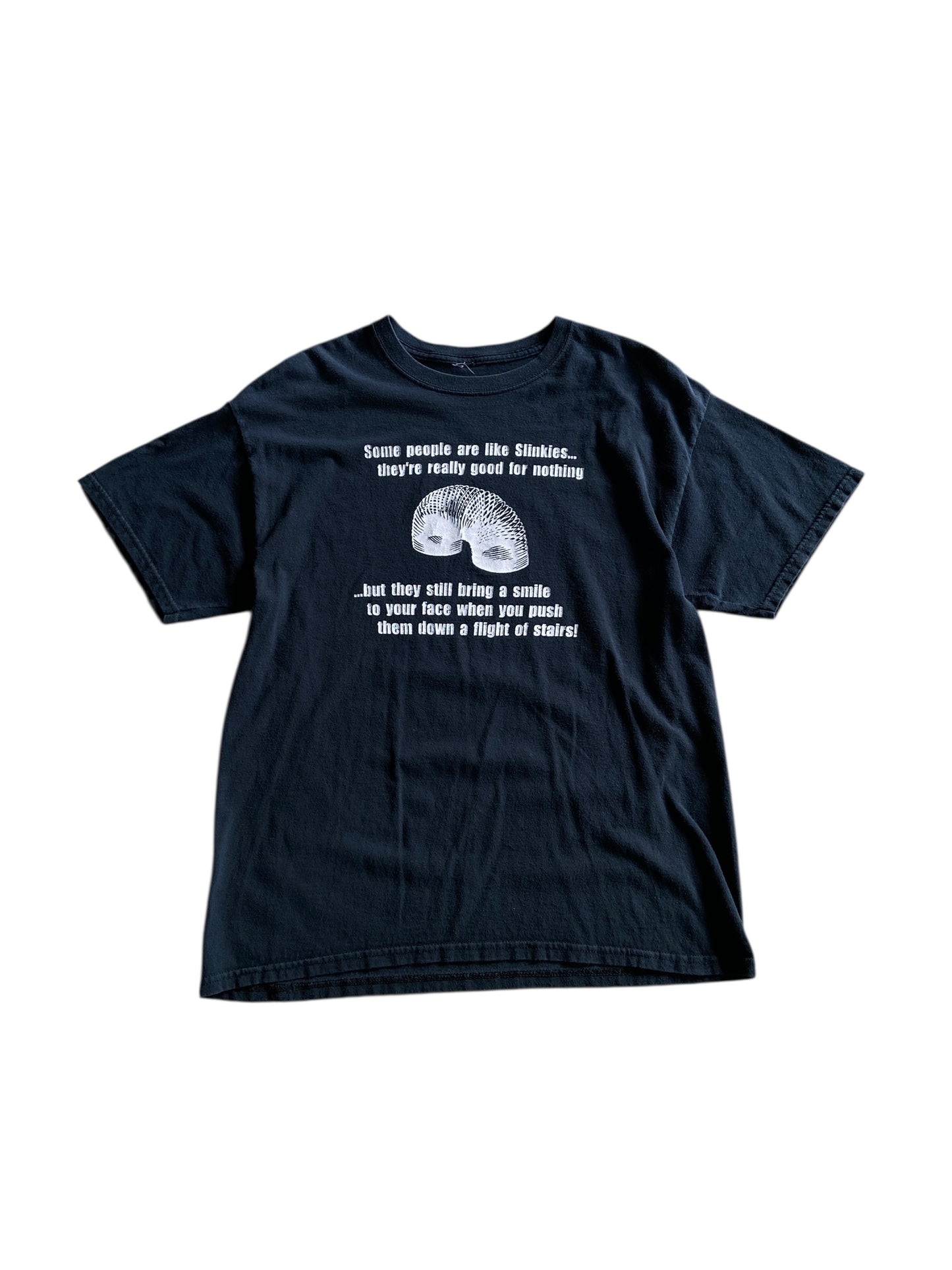 Y2K "Some People are Like Slinkies" Text Tee Sz M
