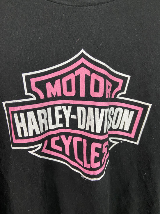 VTG Harley Davidson Pink Logo Tee Sz XL