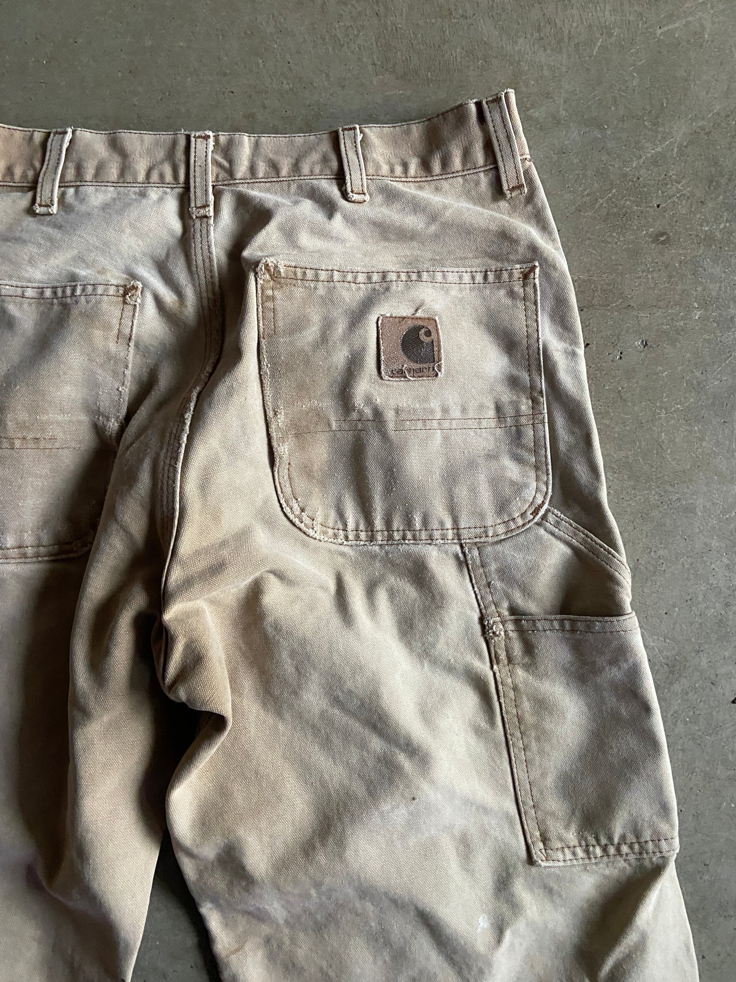 VTG Heavily Distressed Carhartt Canvas Pants Sz 34x28