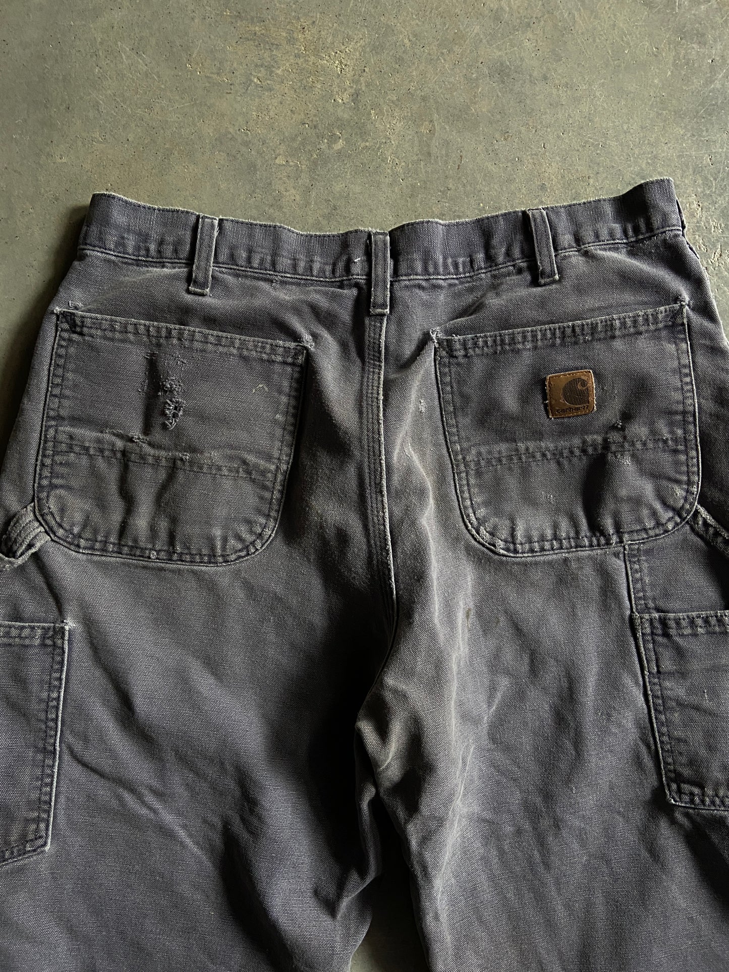 VTG Carhartt Thrashed Gray Pants Sz 34x32