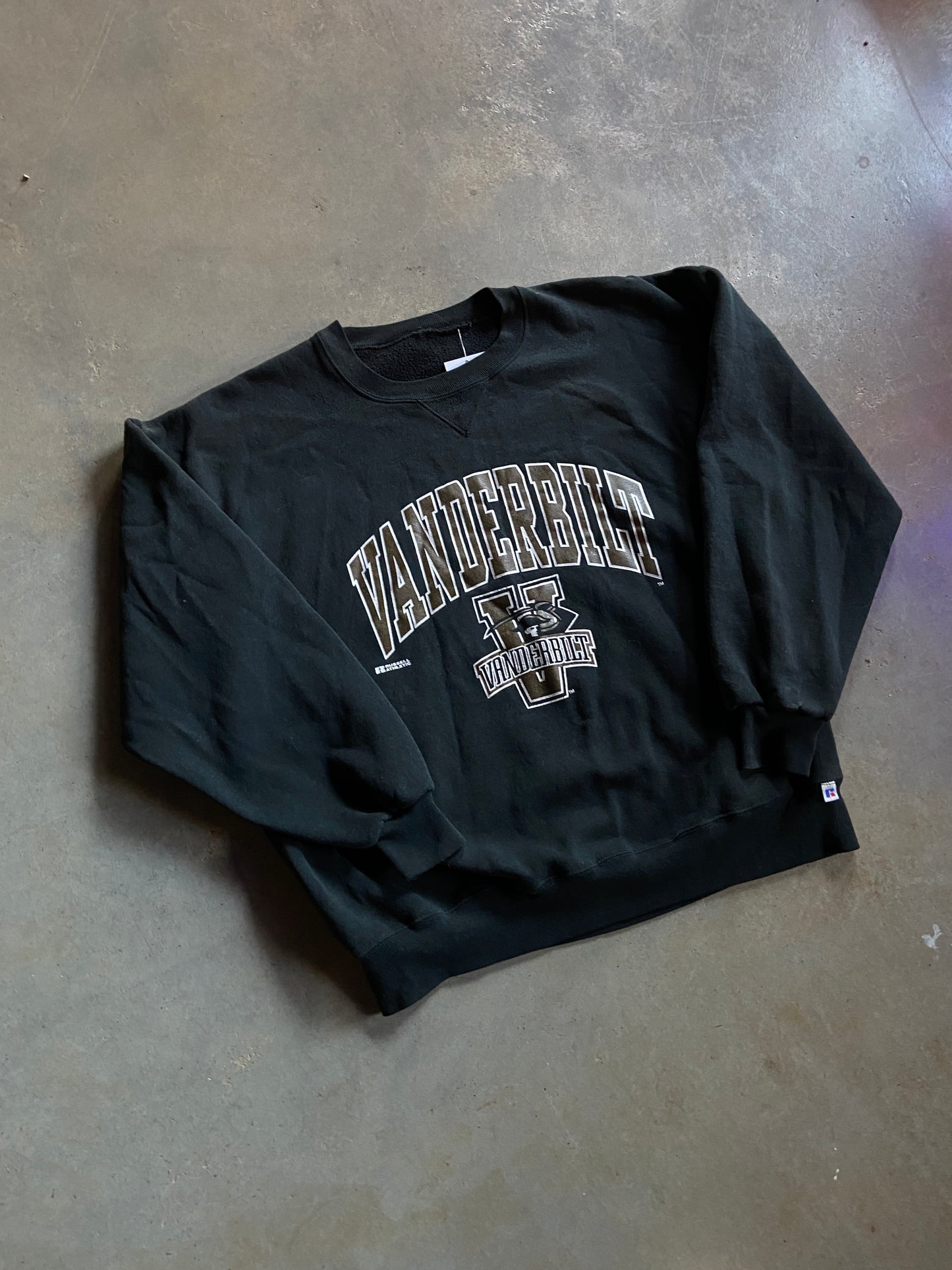 VTG Russell Vanderbilt Graphic Crewneck Sweater Sz XXL