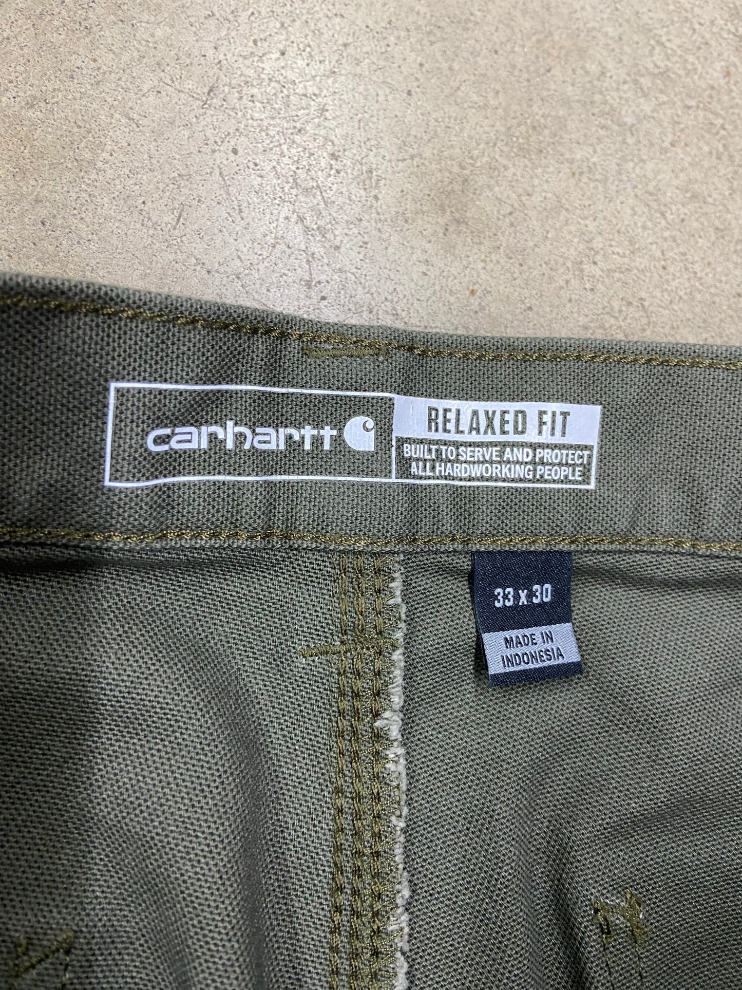 Carhartt Olive Carpenter Pants Sz 33x30