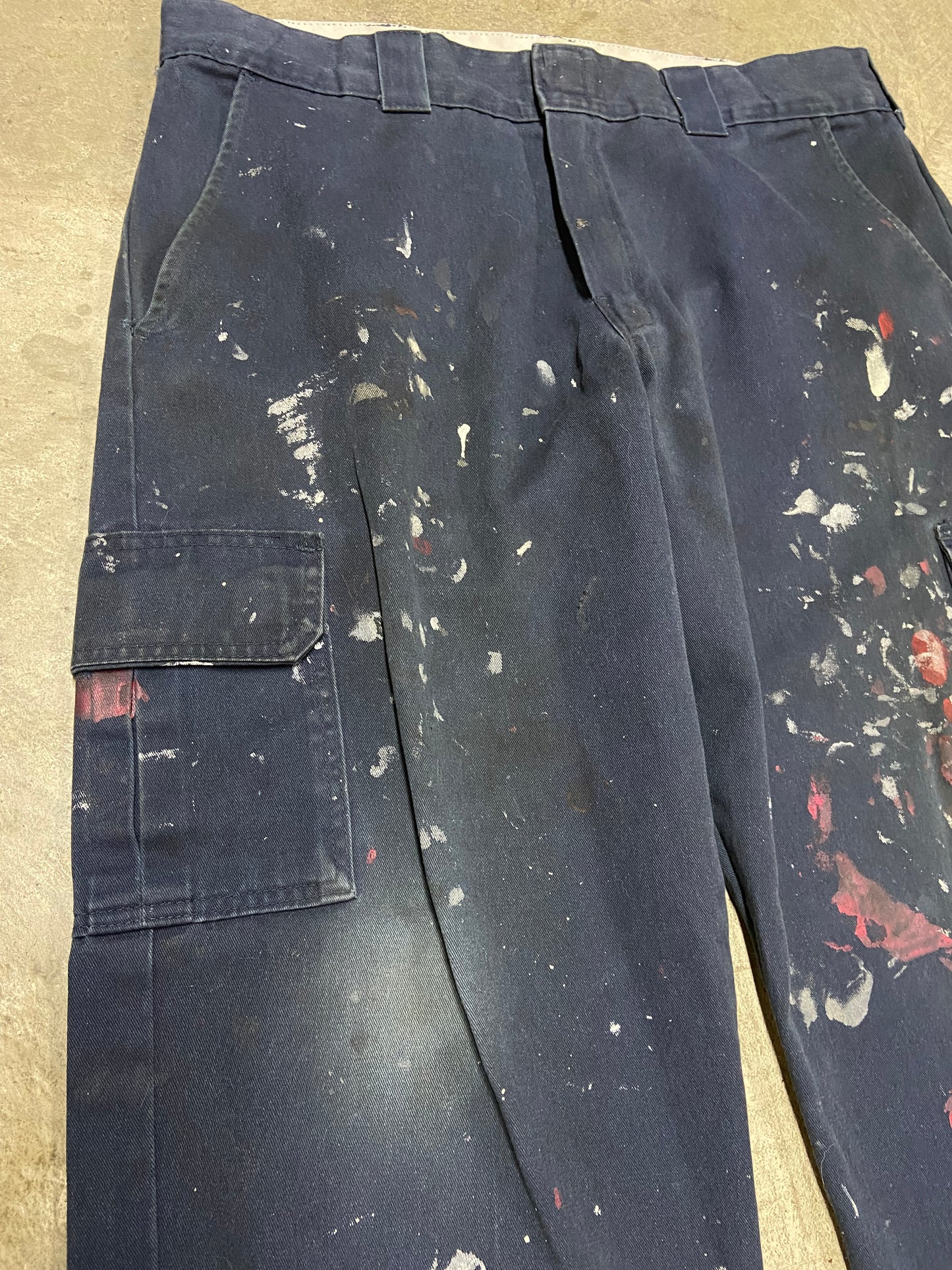 Y2K Dickies Paint Splatter Relaxed Work Pants Sz 38x32