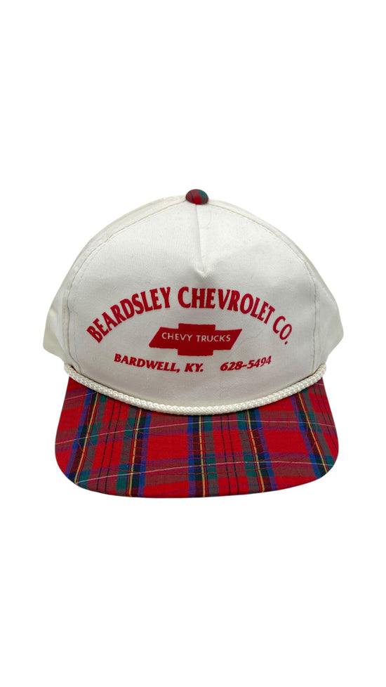 VTG Beardsley Chevrolet Plaid Corded Snapback