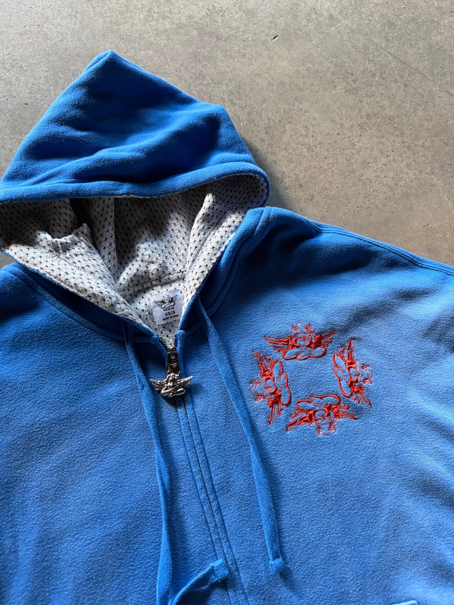Boys Lie Zip Up Blue Hoodie Sz XS/S