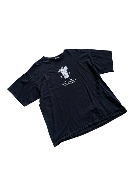 VTG "Tall Glass of Shut Up" Text Tee Sz L