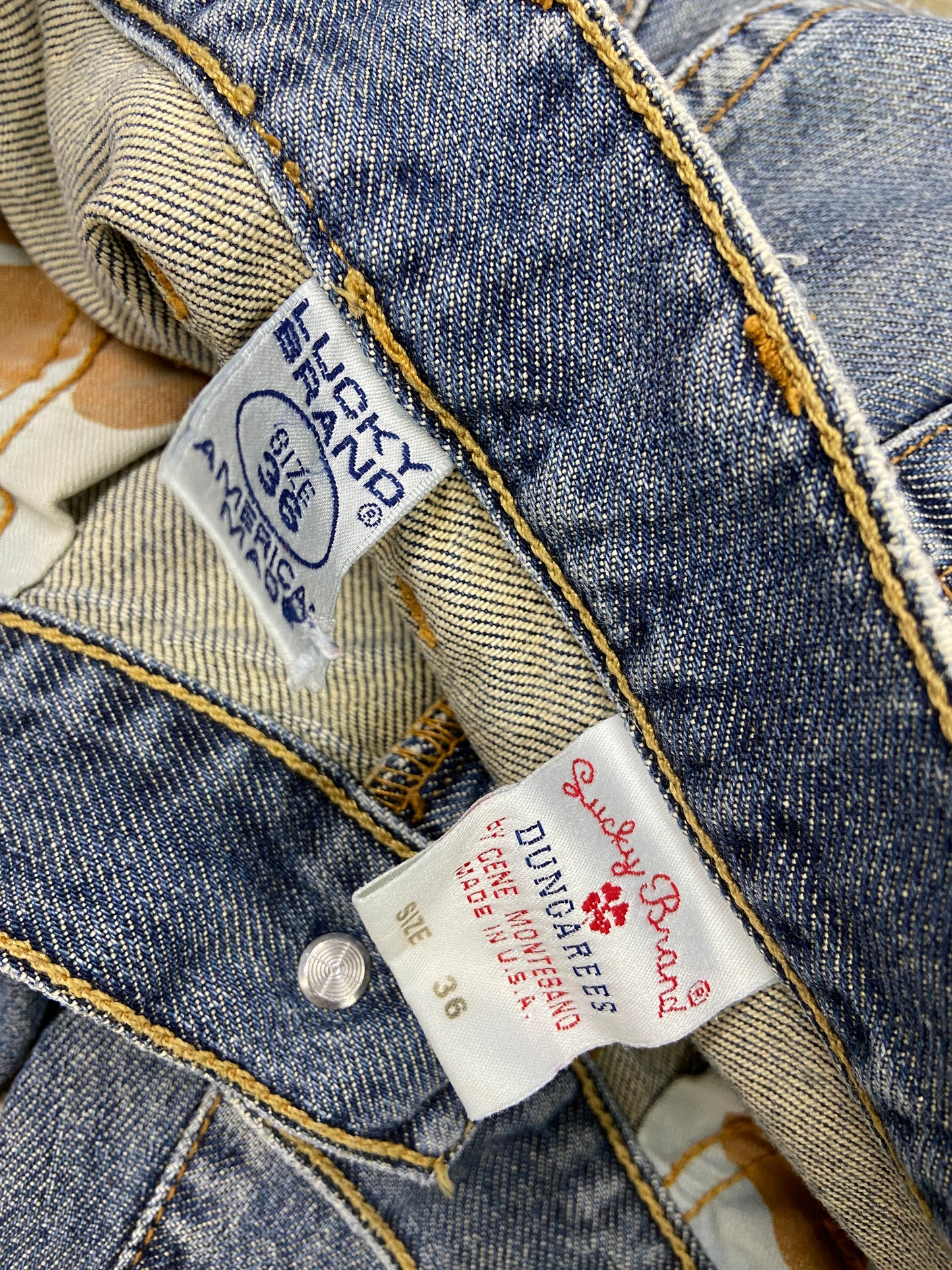 VTG Lucky Brand Dungaree Jeans Sz 36x33