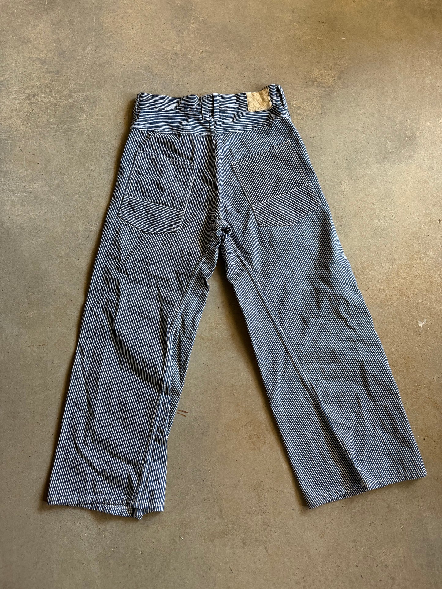 Reworked david turner Hickory Stripped Baggy Pants Sz 34x31