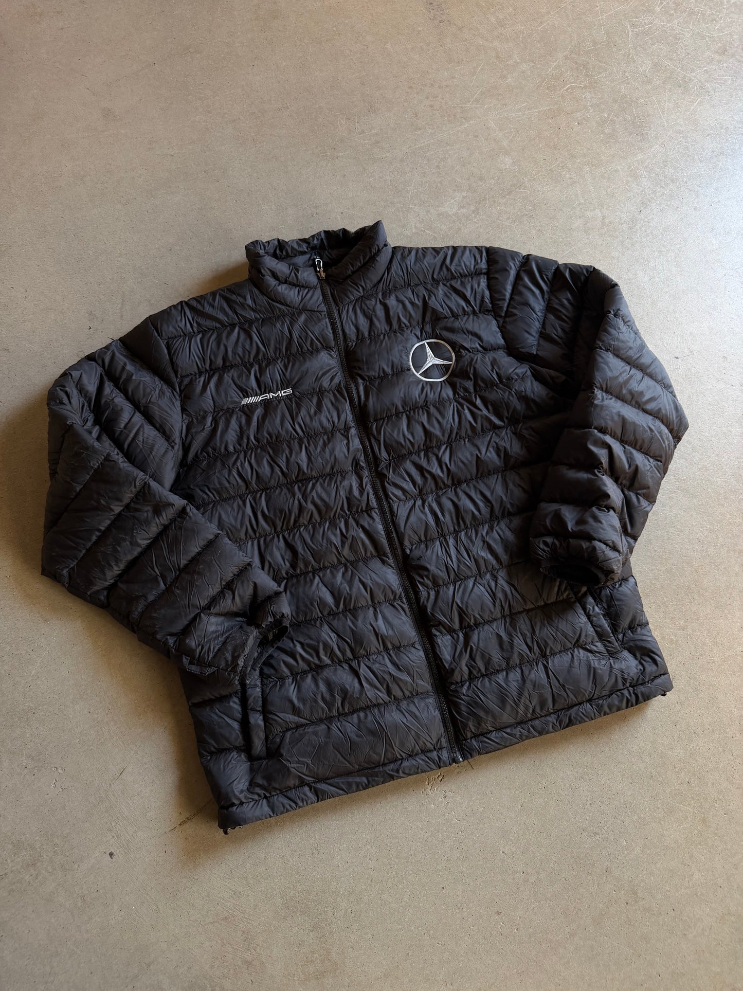 Mercedes AMG Embroidered Puffer Jacket Sz XL
