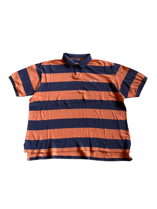 VTG Polo Sport Orange Striped Polo Sz XXL