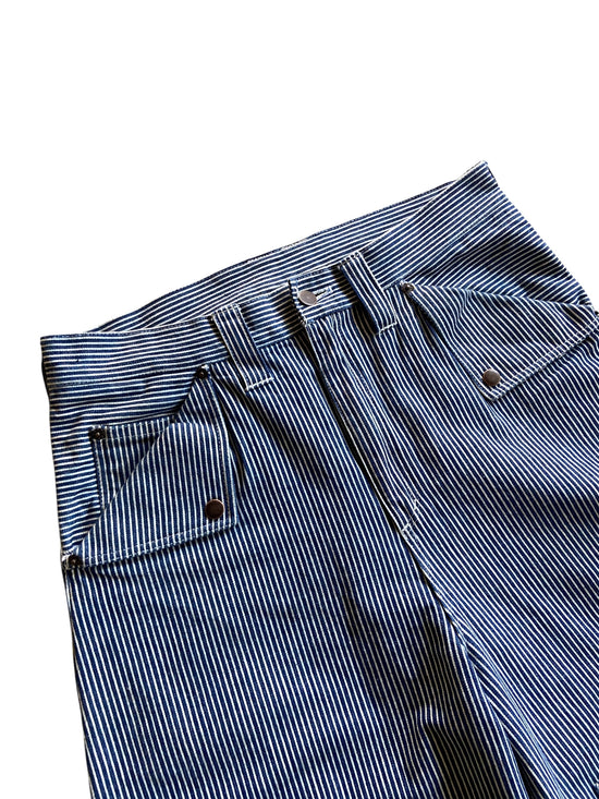 david turner HICKORY STRIPPED DOUBLE KNEE LONG SHORTS Sz 34