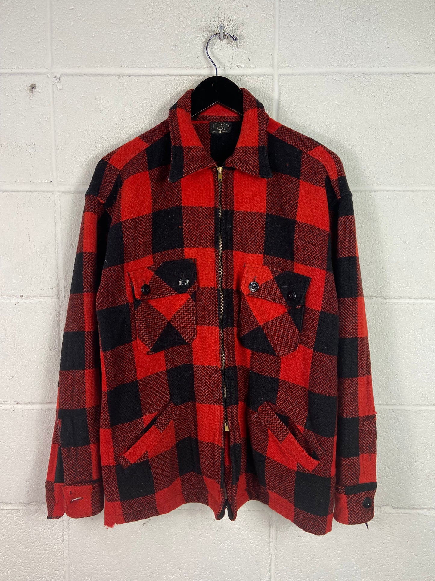 VTG 1950's Plaid Hunting Jacket Sz XL