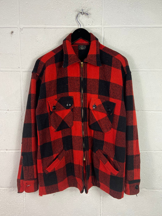 VTG 1950's Plaid Hunting Jacket Sz XL