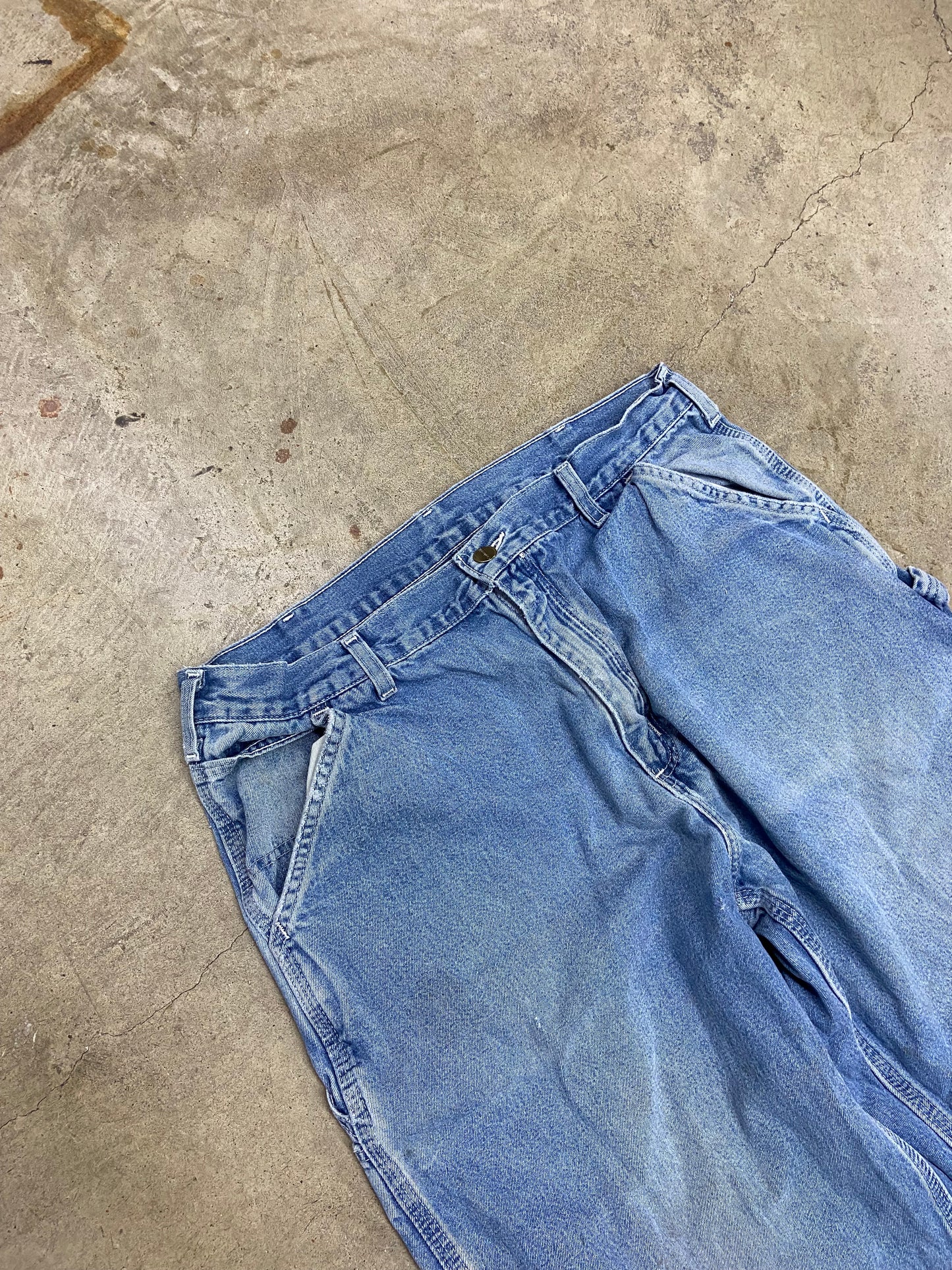 VTG Carhartt Blue Denim Carpenter Jeans Sz 36x29