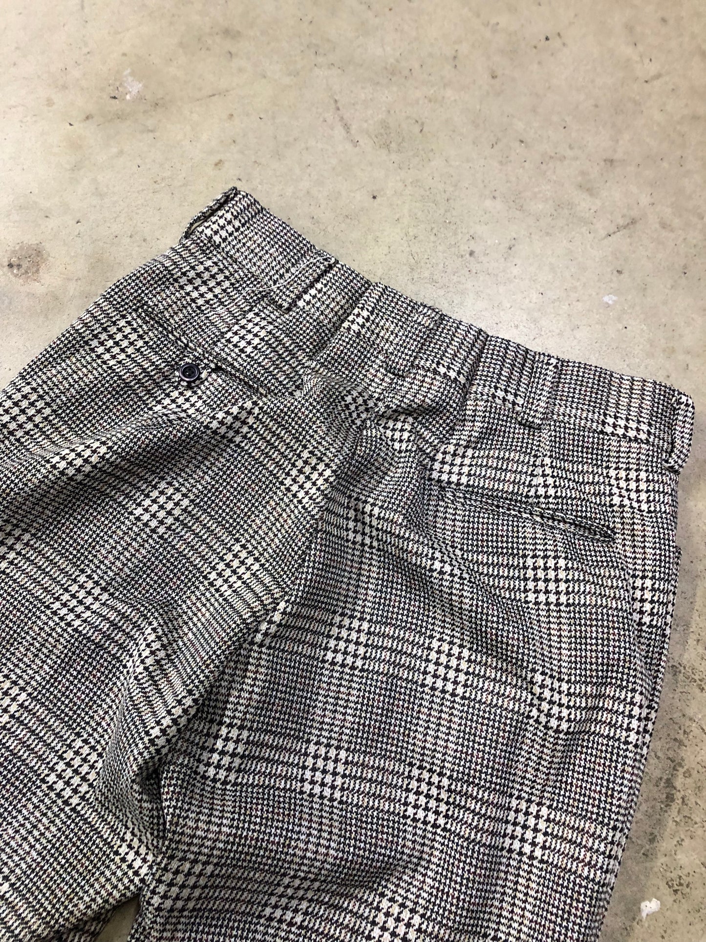 VTG Linen Houndstooth Pants Sz 36x32