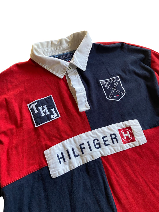 VTG Tommy Hilfiger Patch Polo Sz XL