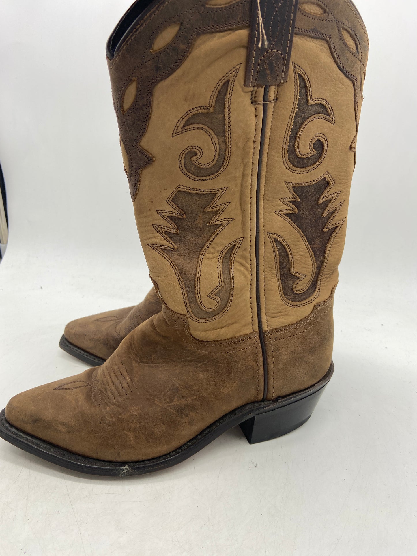 Soft Leather Paneled Cowboy Boots Sz 6.5M/8W