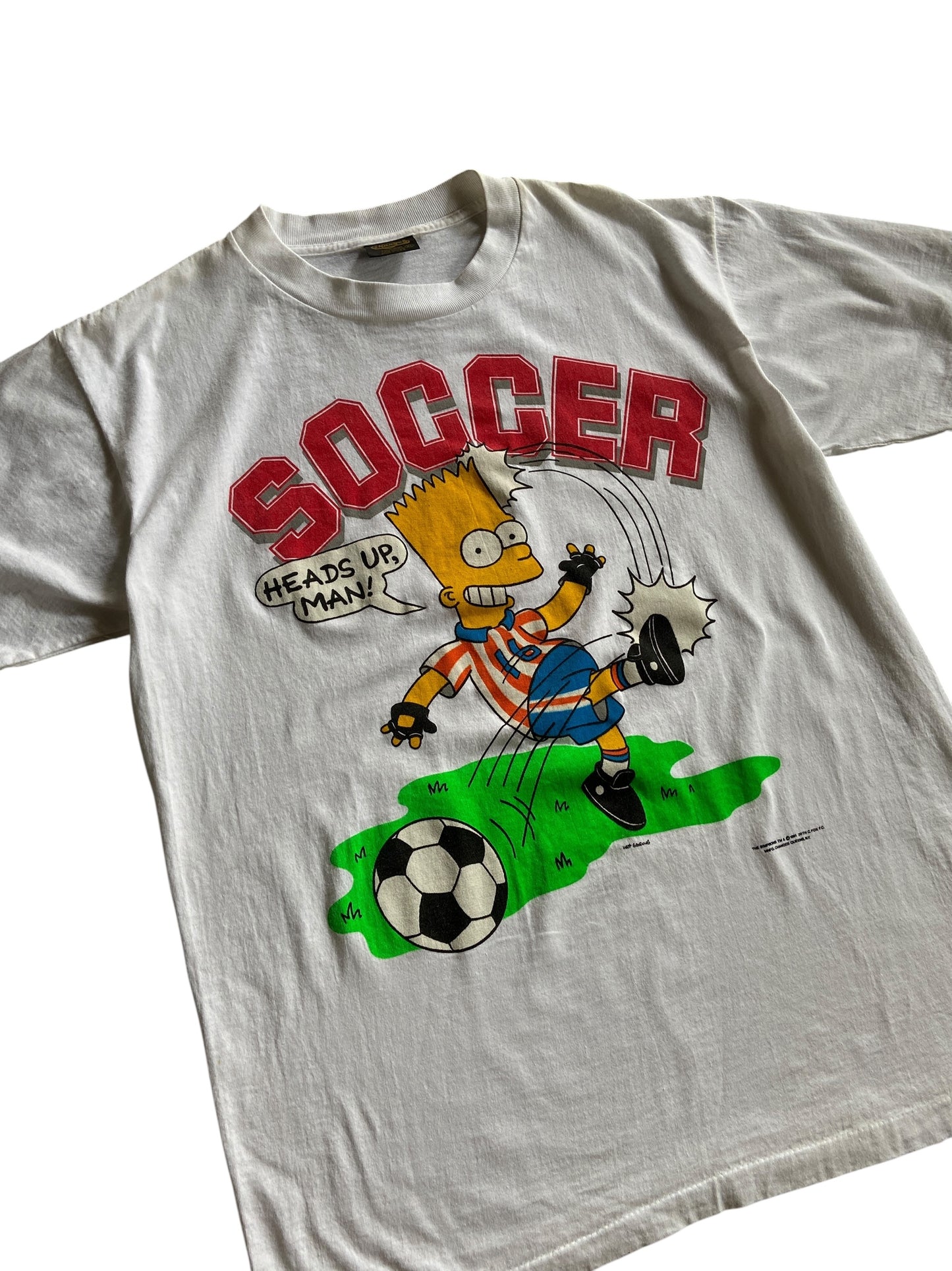 VTG Bart Soccer Heads Up Man Tee Sz L/XL
