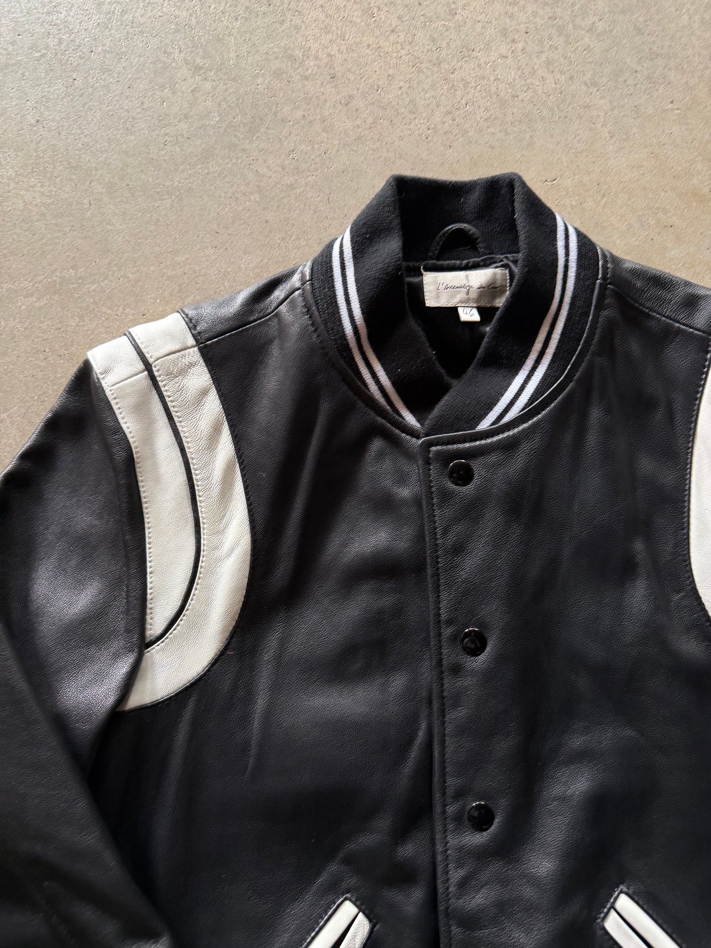 LAssemblage De Cuir Black Leather Jacket Sz S