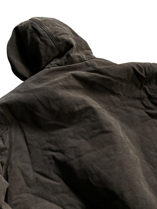 VTG Carhartt 1130 CHT Brown Hooded Jacket Sz 2XL