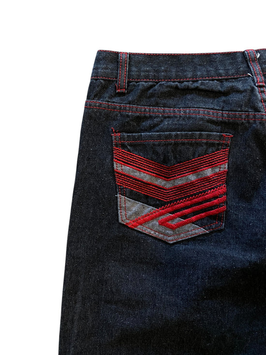 Y2K Hova Embroidered Pocket Jeans Sz 38x30