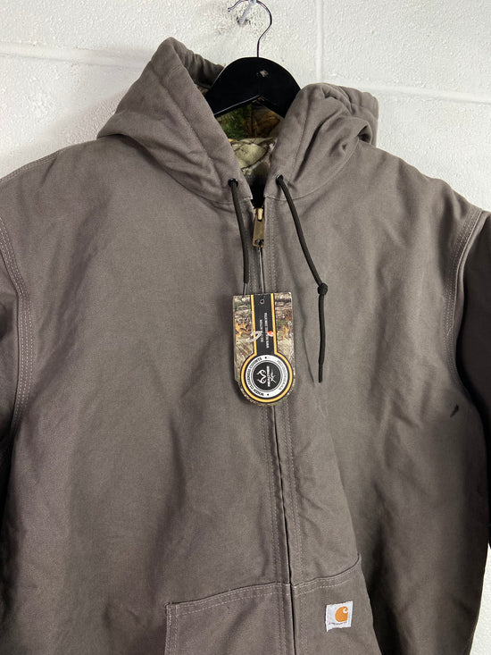 Carhartt Ash Grey Hooded Work Jacket Sz XL