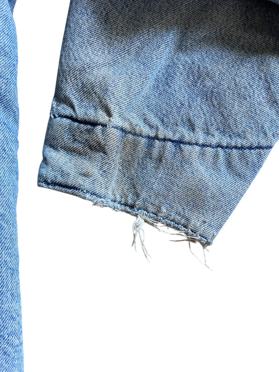 VTG Union Made Carhartt Denim Blanket Lined Chore Coat CB0408 Sz XL