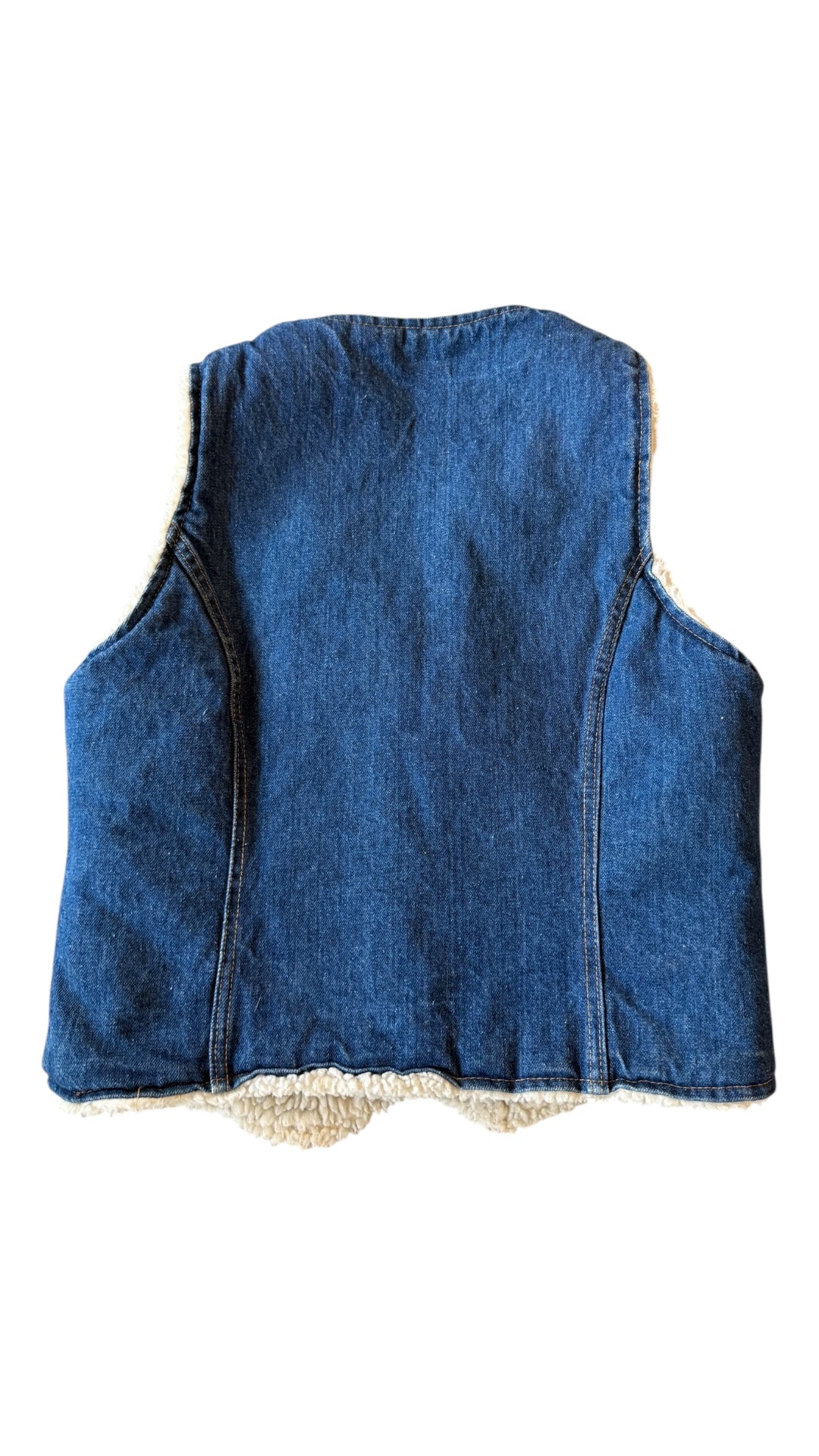 VTG Nelson Sherpa Denim Vest Sz S