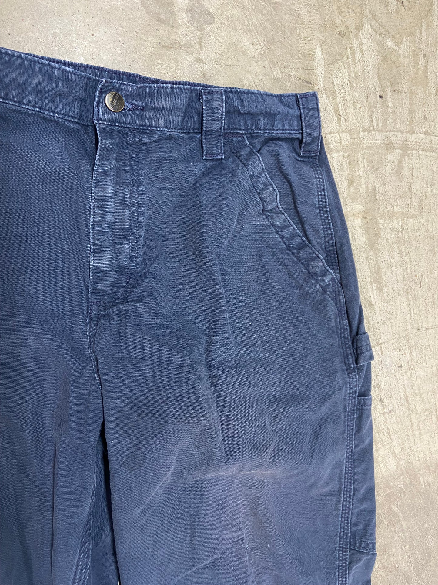 VTG Carhartt Navy Faded Work Pants Sz 34x30