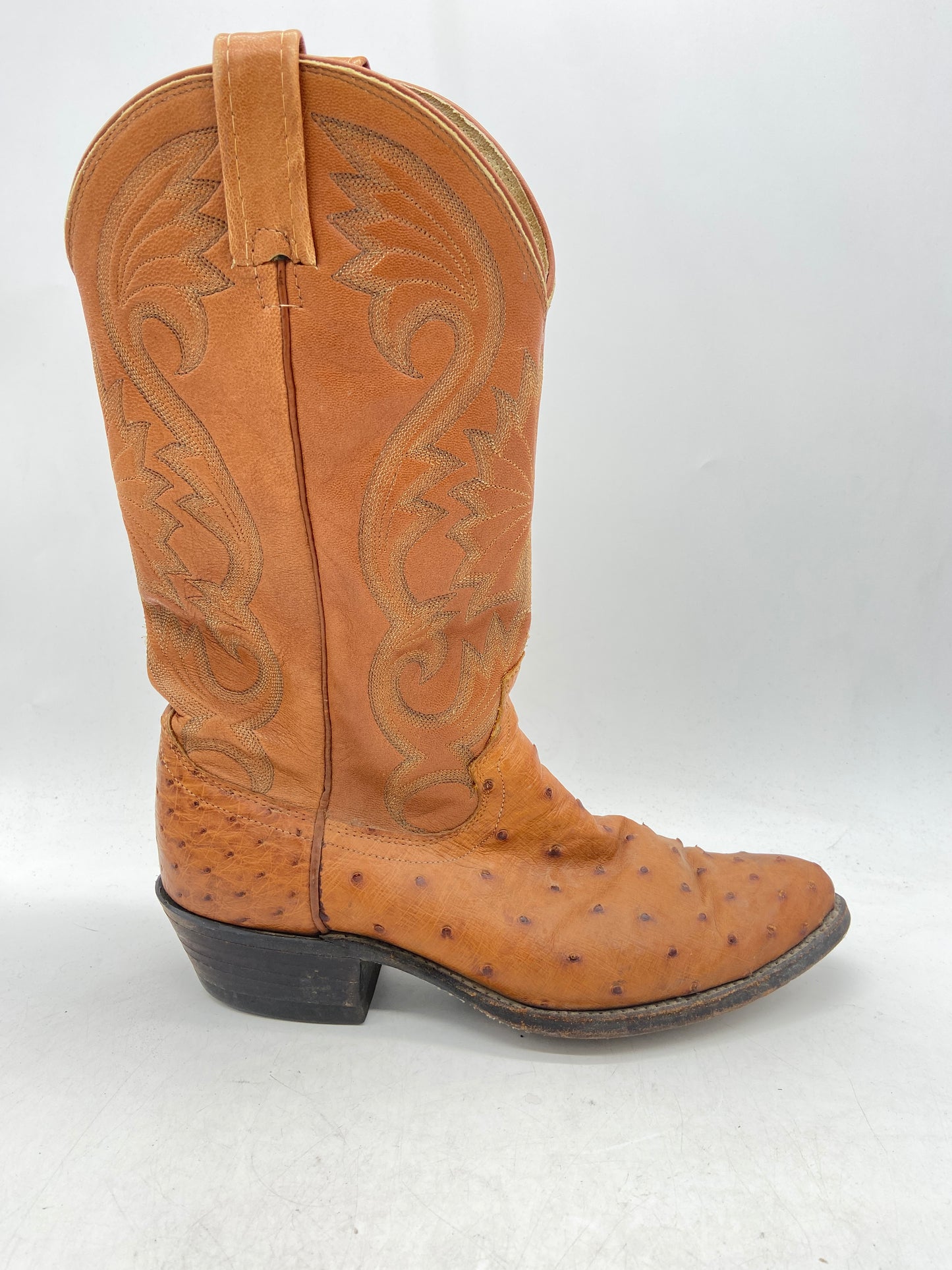 Used Dan Post Ostrich Cowboy Boot Size 9.5D