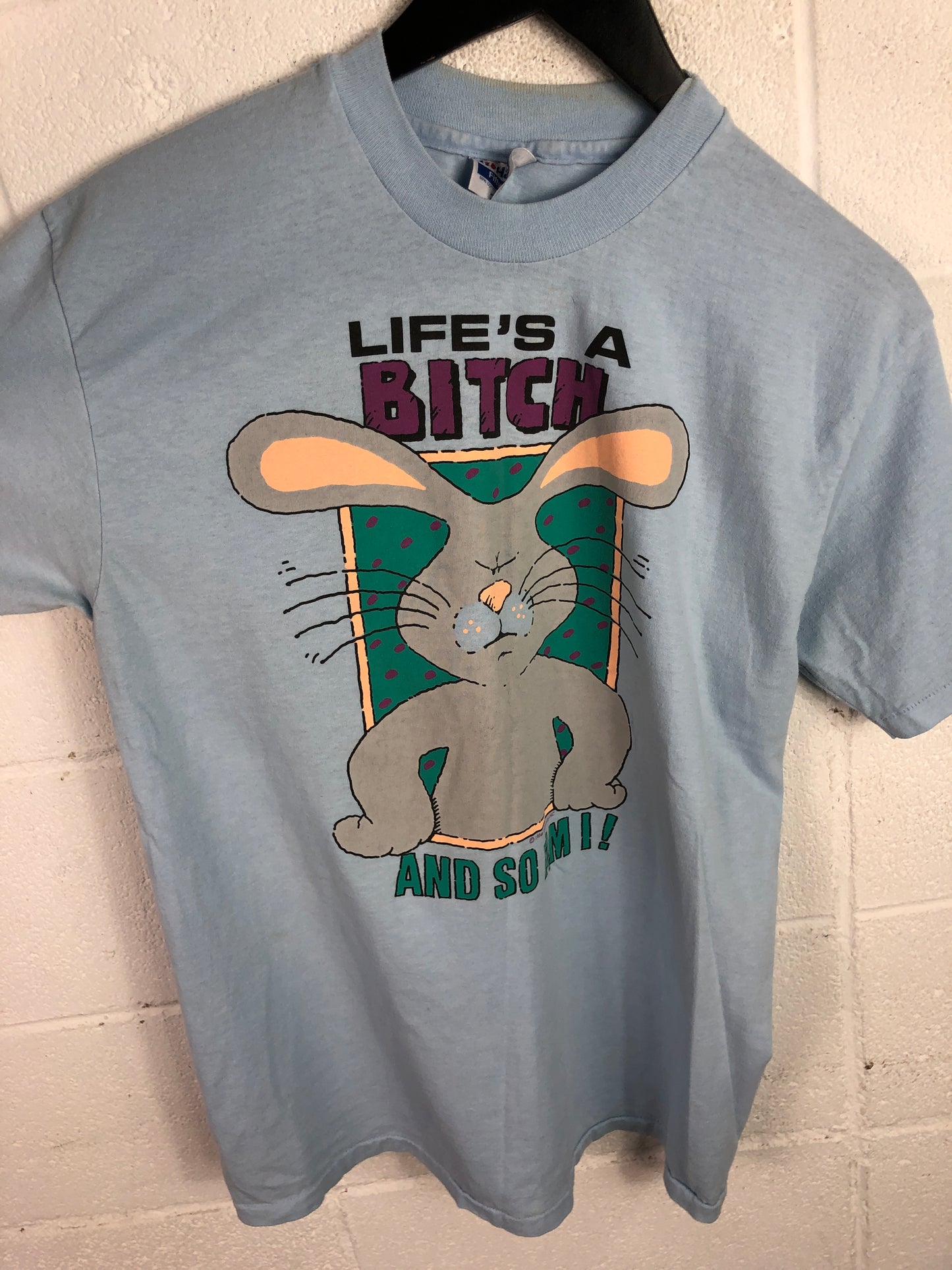 VTG 90s Life's a Bitch Mouse Tee Sz Med