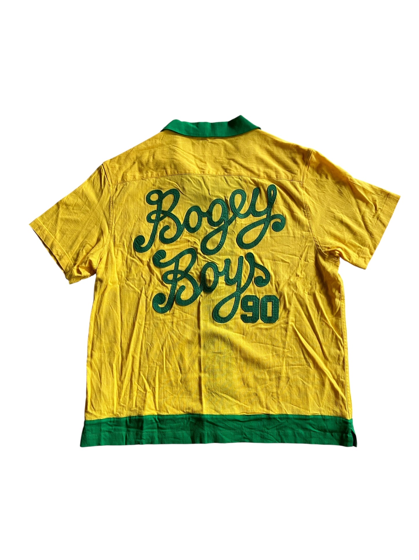 Bogey Boys Green/Yellow Button Up Shirt Sz L/XL