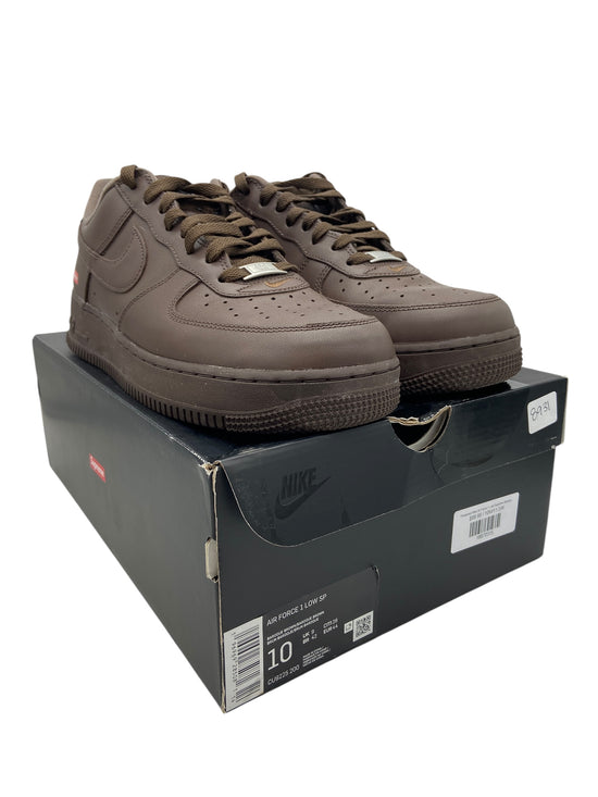 Preowned Nike Air Force 1 Low Supreme Baroque Brown Sz 10M/11.5W