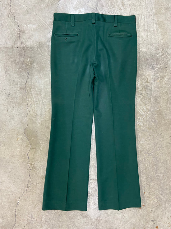 VTG Haggar Slacks Green Pleated Trousers Sz 36x32