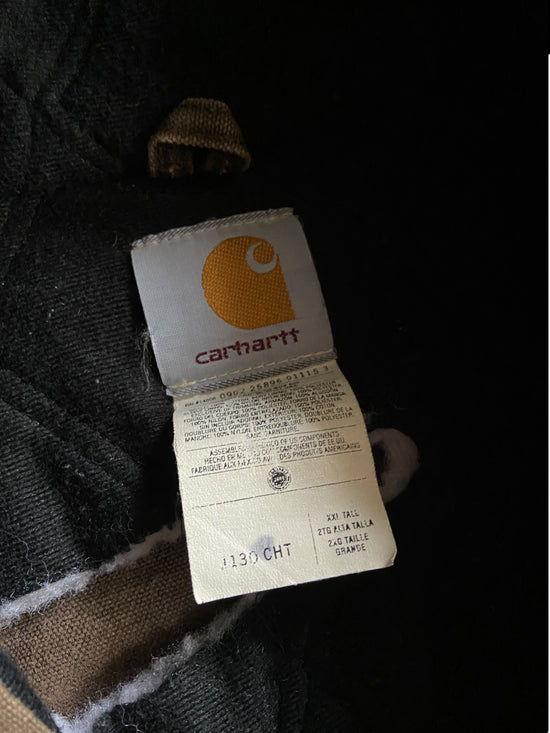 VTG Carhartt 1130 CHT Brown Hooded Jacket Sz 2XL
