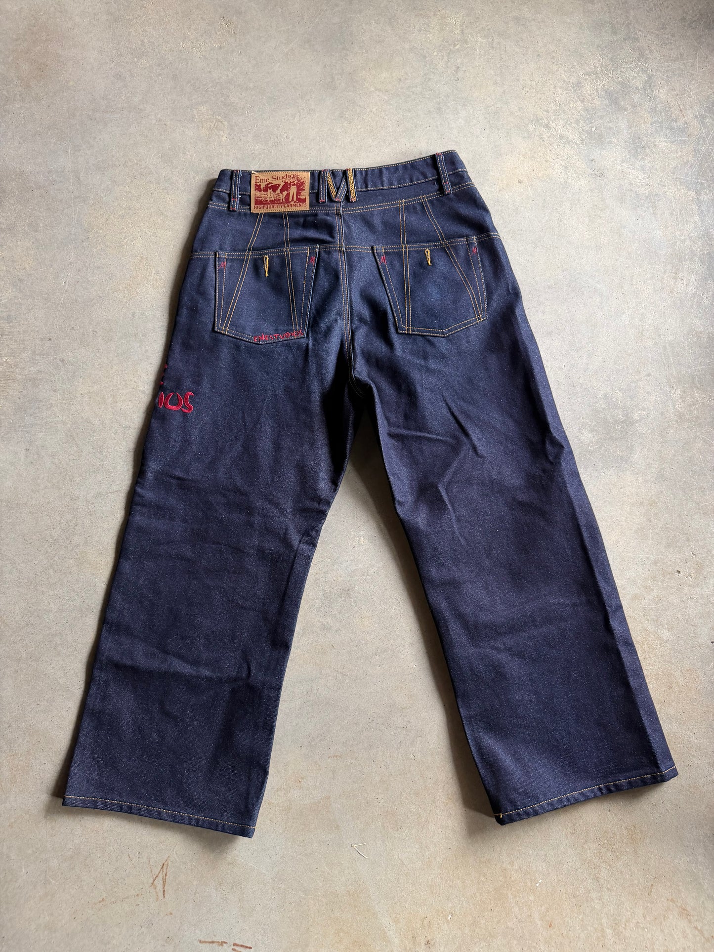 Eme Studios Frisona Raw Denim Baggy Jeans Sz 34x28